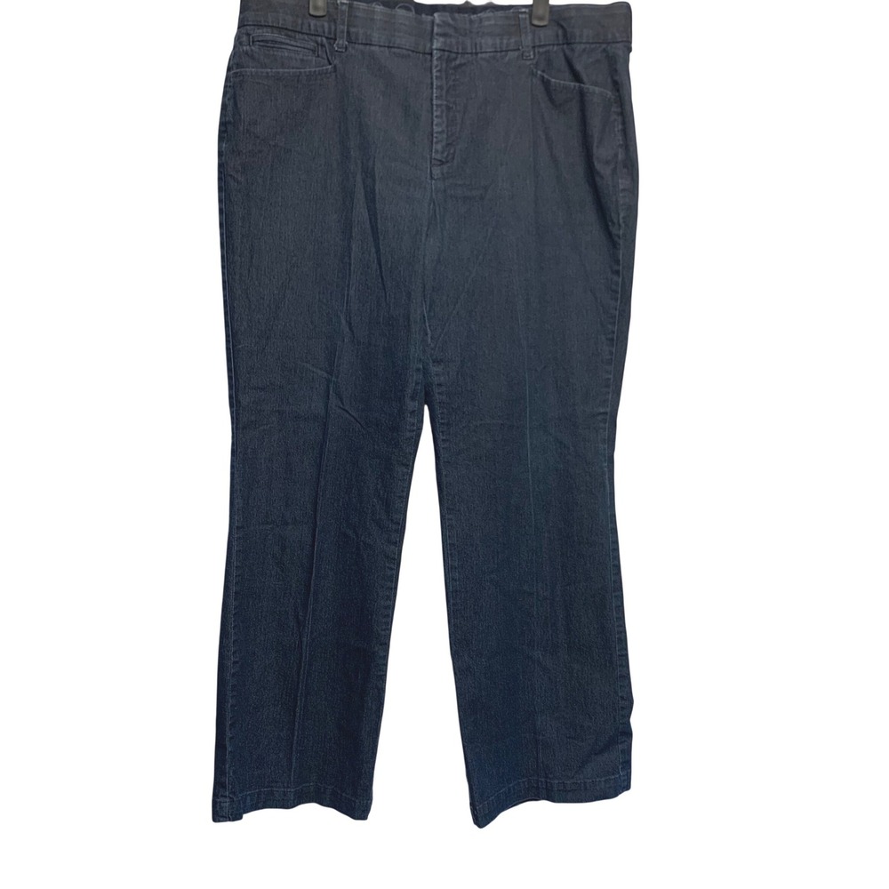 JM Collection Straight Leg Jeans 16 Short Dark Wash Stretch Denim Clean Girl